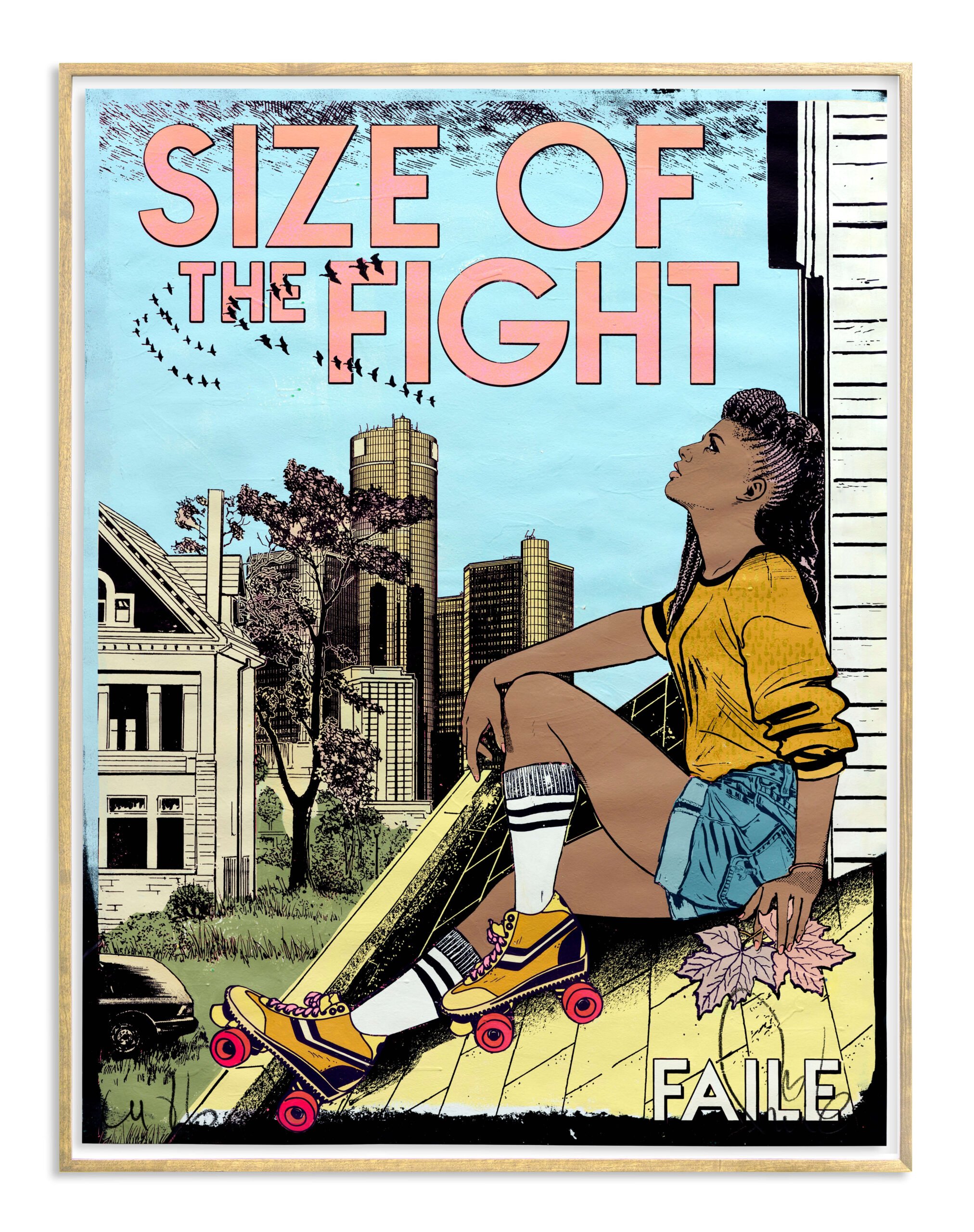 FAILE, Size of the Fight Renaissance, 2014, framed artwork
