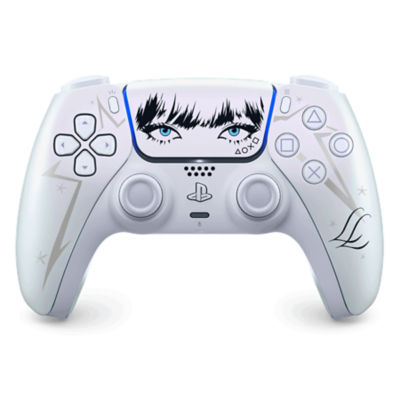 LISA Limited Edition DualSense controller, Chroma Pearl front with eyes, stars and LL artwork