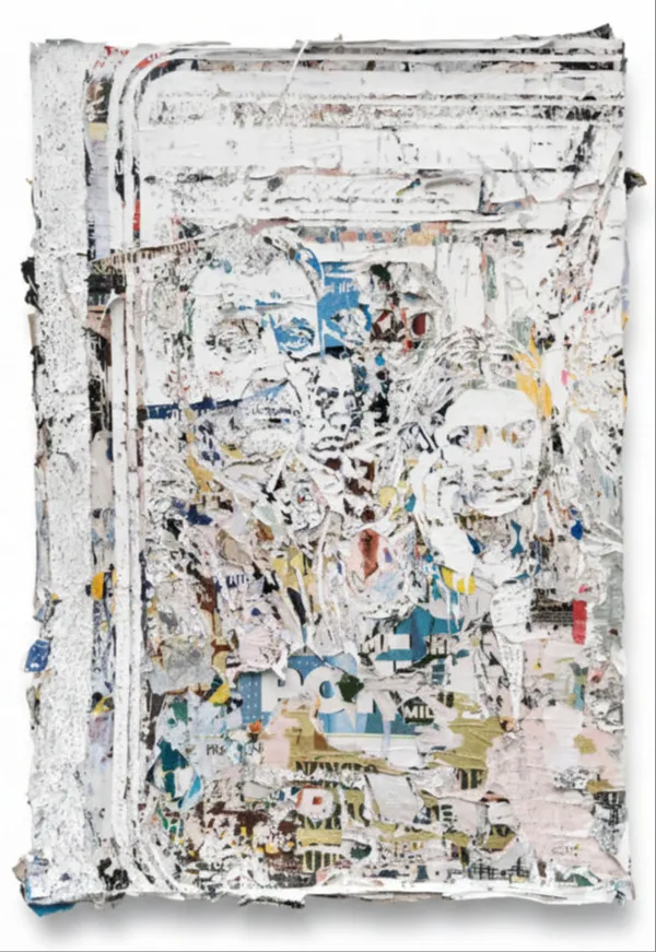 Interval Series #03 (2026) by Vhils: Metal based hand-carved advertising posters.