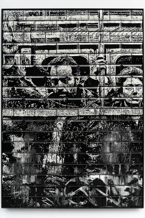 Platform Series #02 (2026) by Vhils: Glazed ceramic tiles.