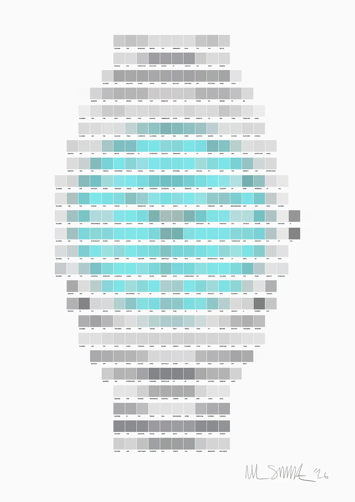 Nick Smith, Turquoise Perpetual (2026), original collage