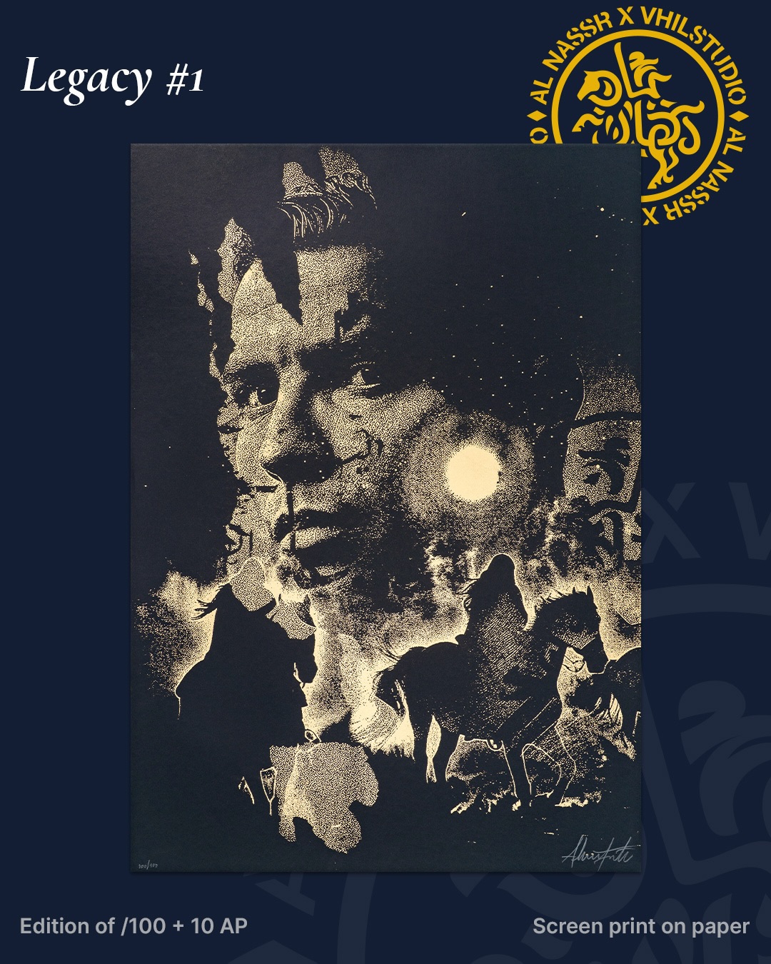 Official artwork card for Legacy #1 by Vhils; campaign marks retained.
