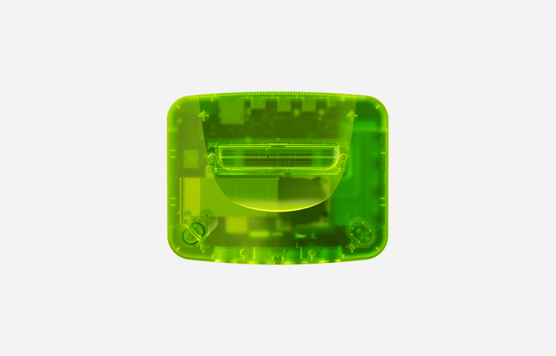 Analogue 3D Prototype Extreme Green console, official overhead product image