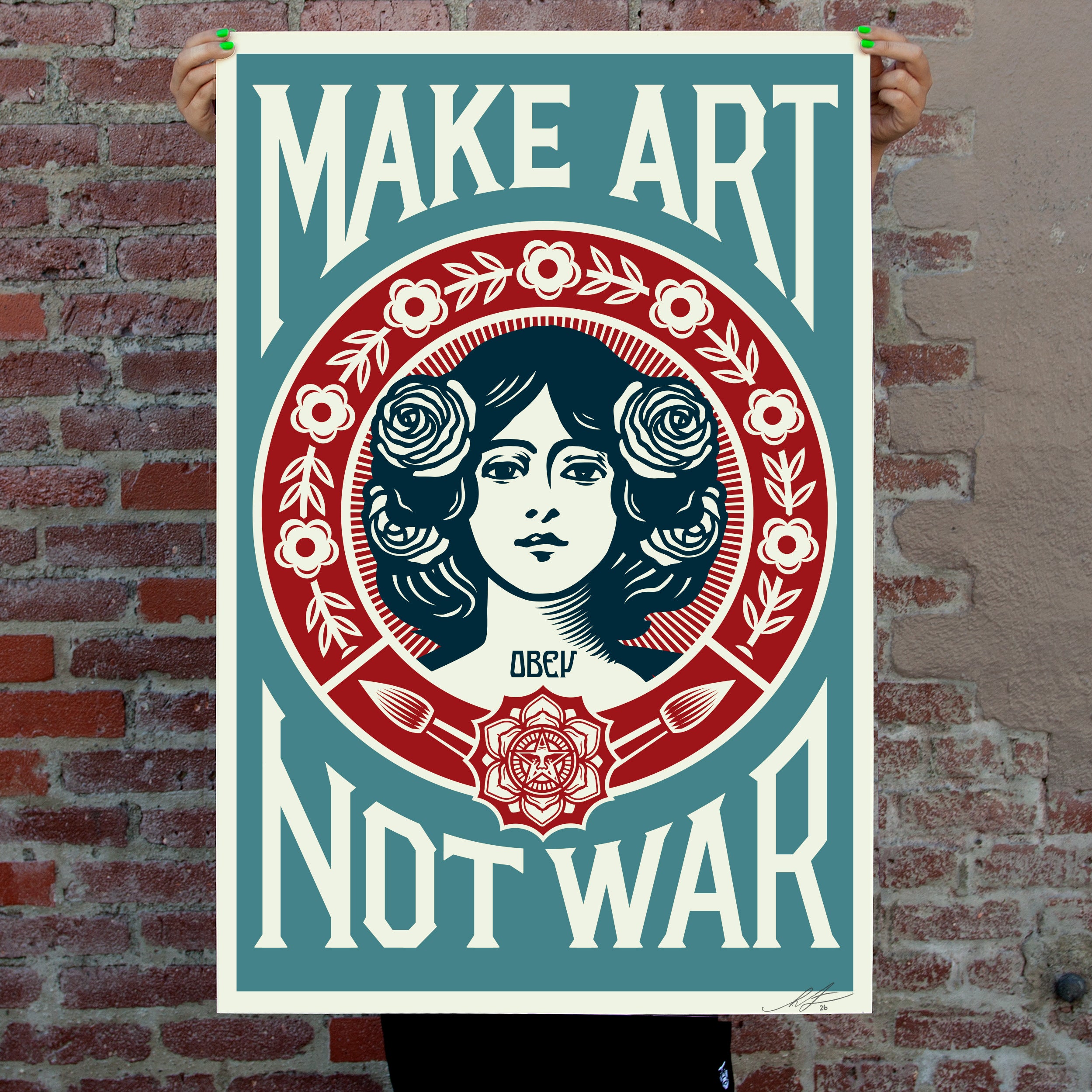 Make Art Not War (Blue) Offset by Shepard Fairey