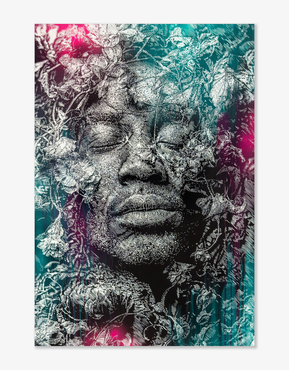 SNIK, Between Us/Beyond Us, 2026 canvas, offered by KIRK Gallery.