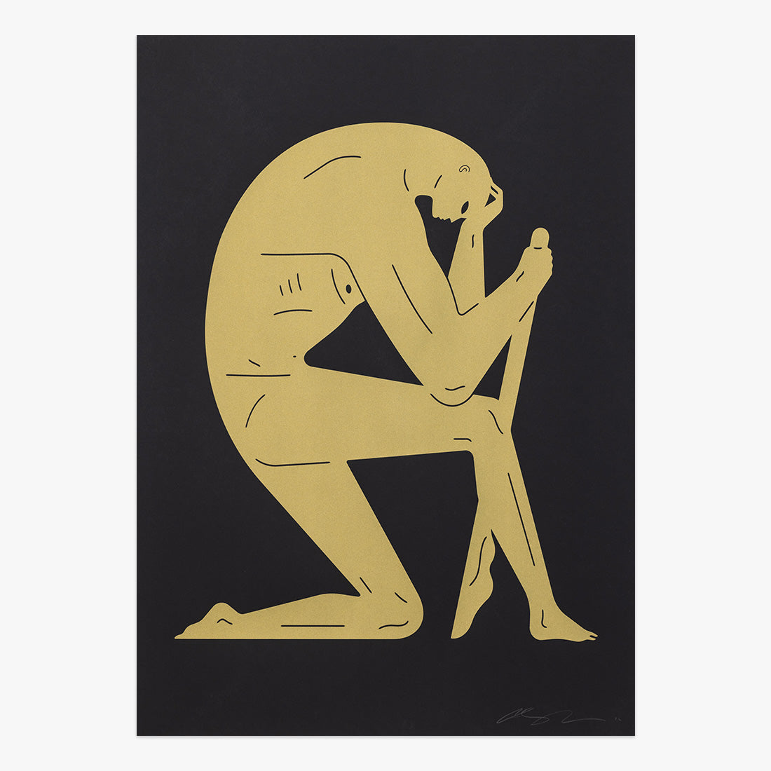 Cleon Peterson Shame gold print on black paper