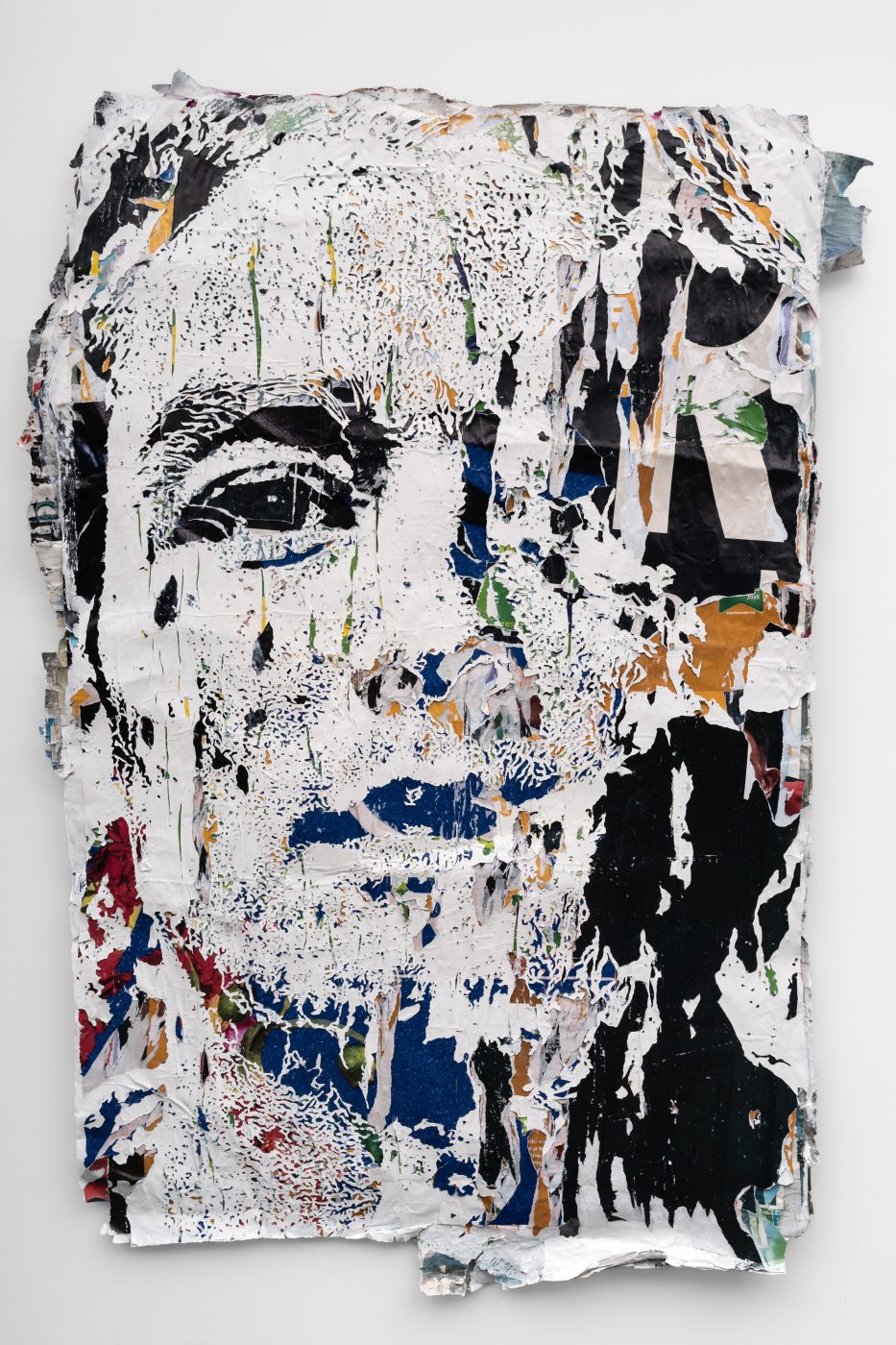 Density series #07 (2026) by Vhils. Hand-carved advertising poster.