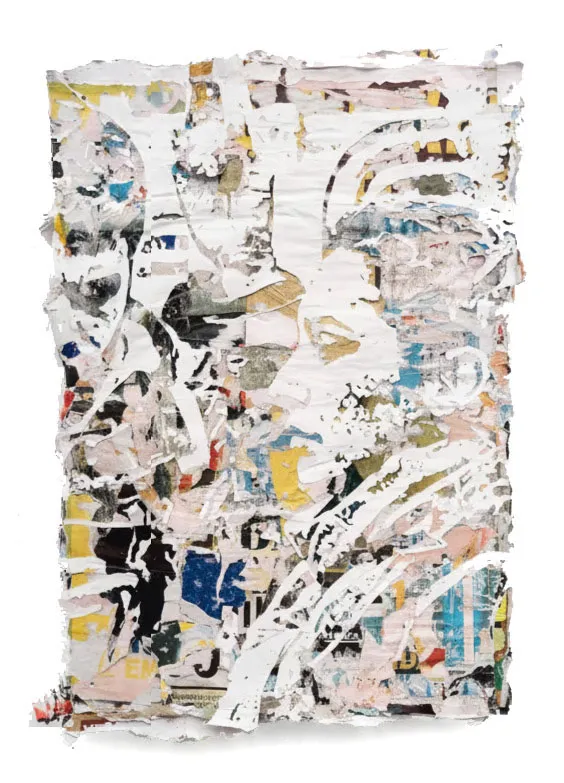 Interstice Series #02 (2026) by Vhils: Hand-carved advertising posters.