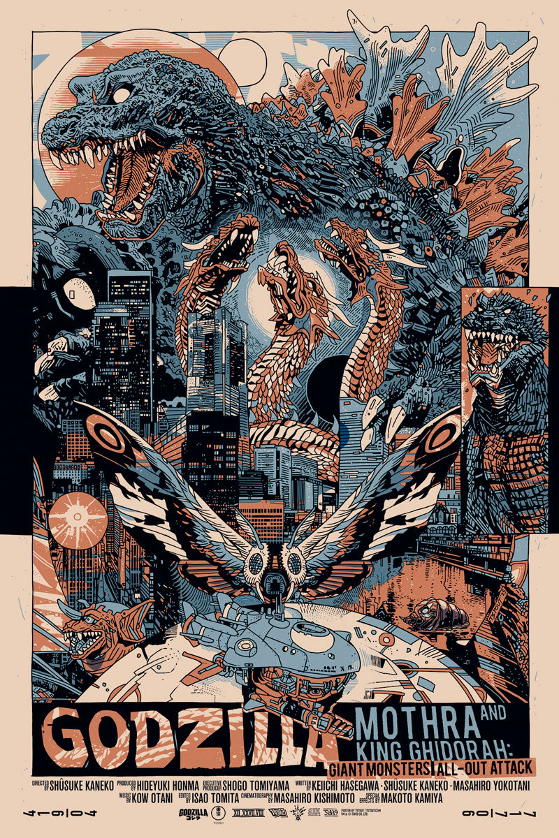 Tyler Stout GMK Giant Monsters All-Out Attack English regular-edition screen print