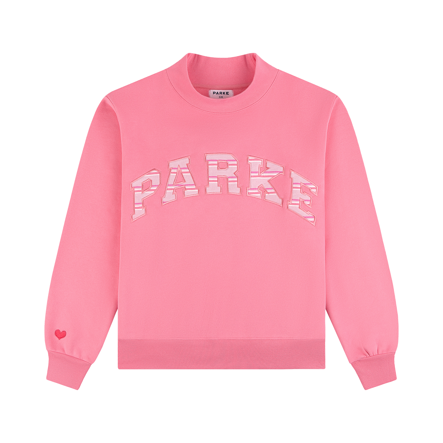 Parke x Pink Aid Varsity Mockneck — Compassion — official product photograph