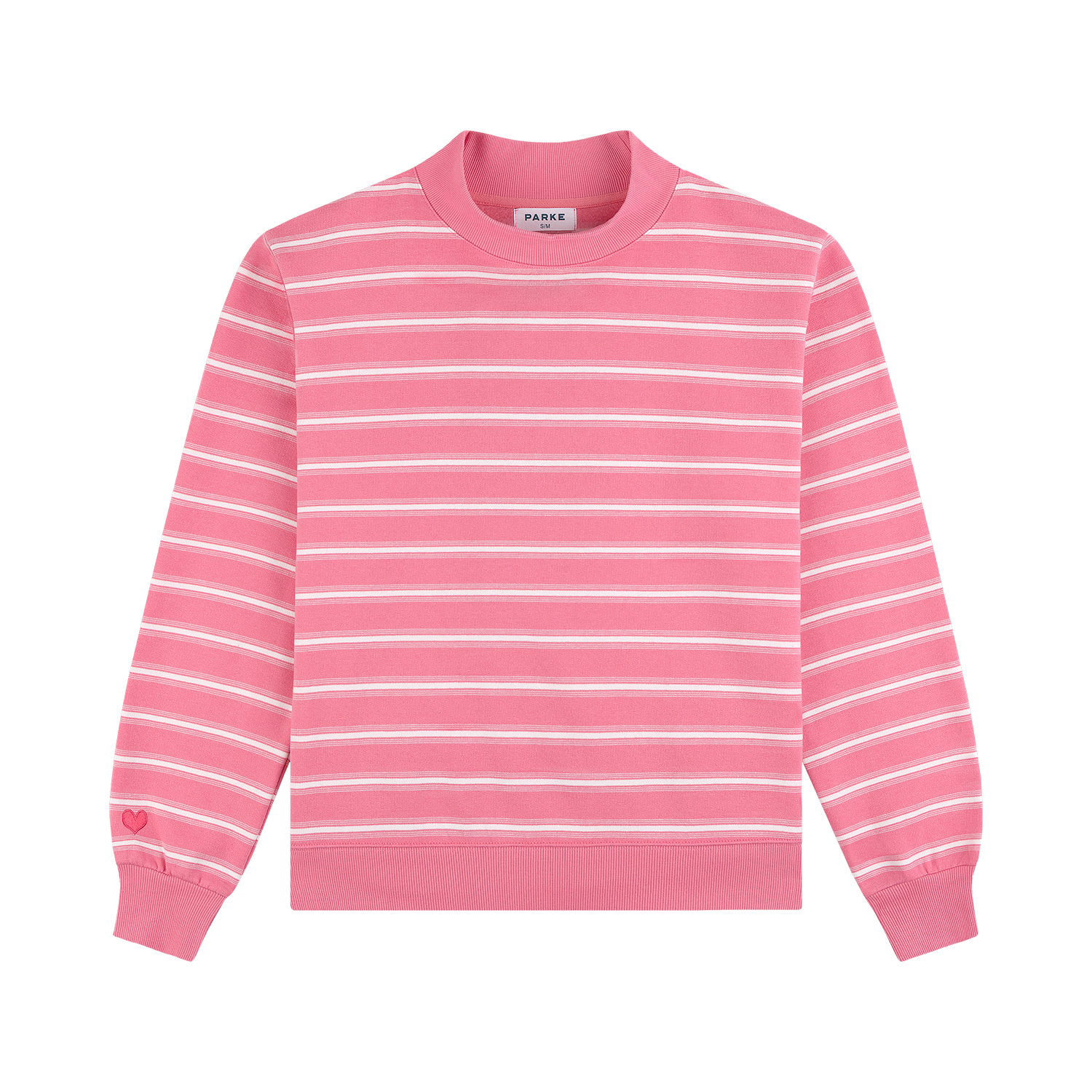 Parke x Pink Aid Striped Mockneck Sweatshirt — Hope Stripe — official product photograph
