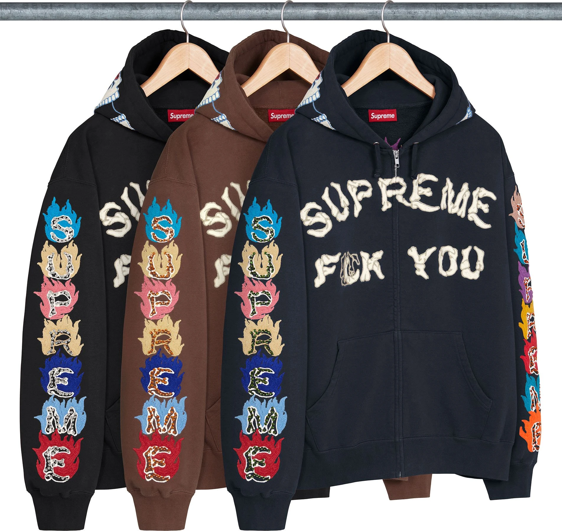 Supreme Fuck You Zip Up Hooded Sweatshirt Fall/Winter 2026 official product assortment
