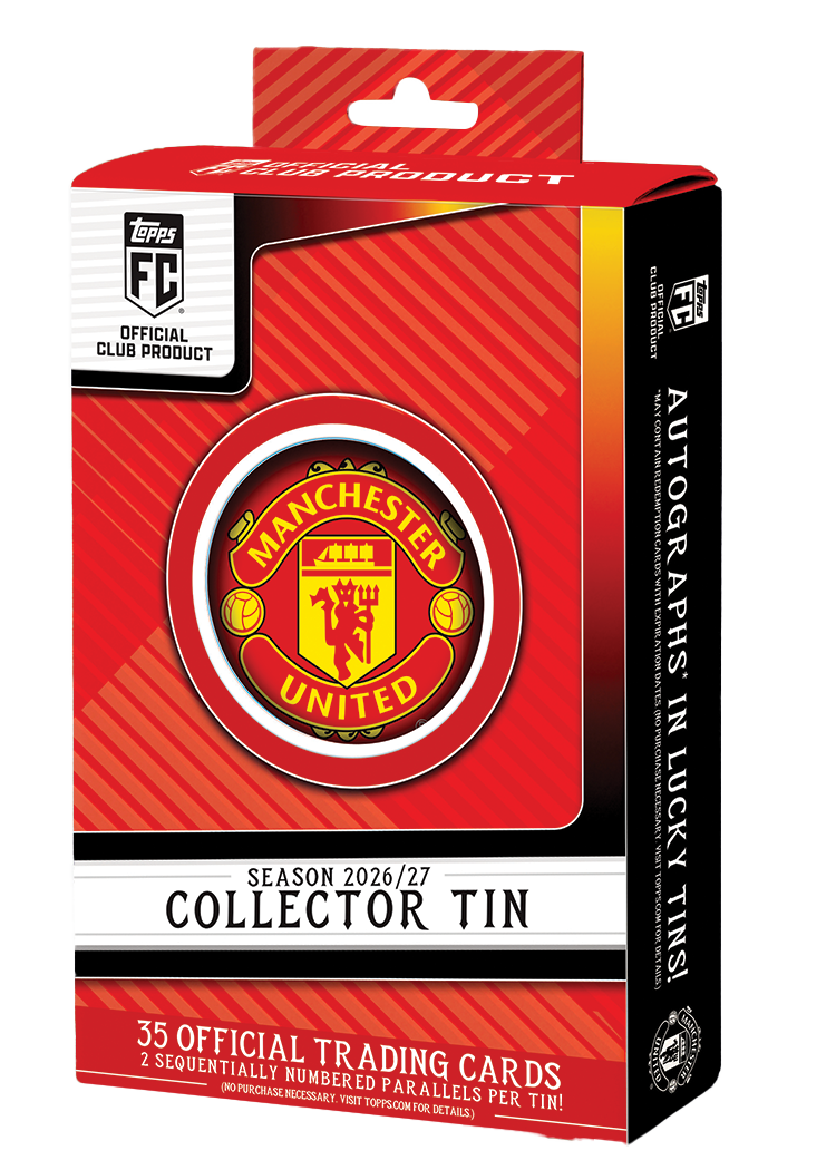 Topps Manchester United Collector Tin 2026/27 — exact retail packaging