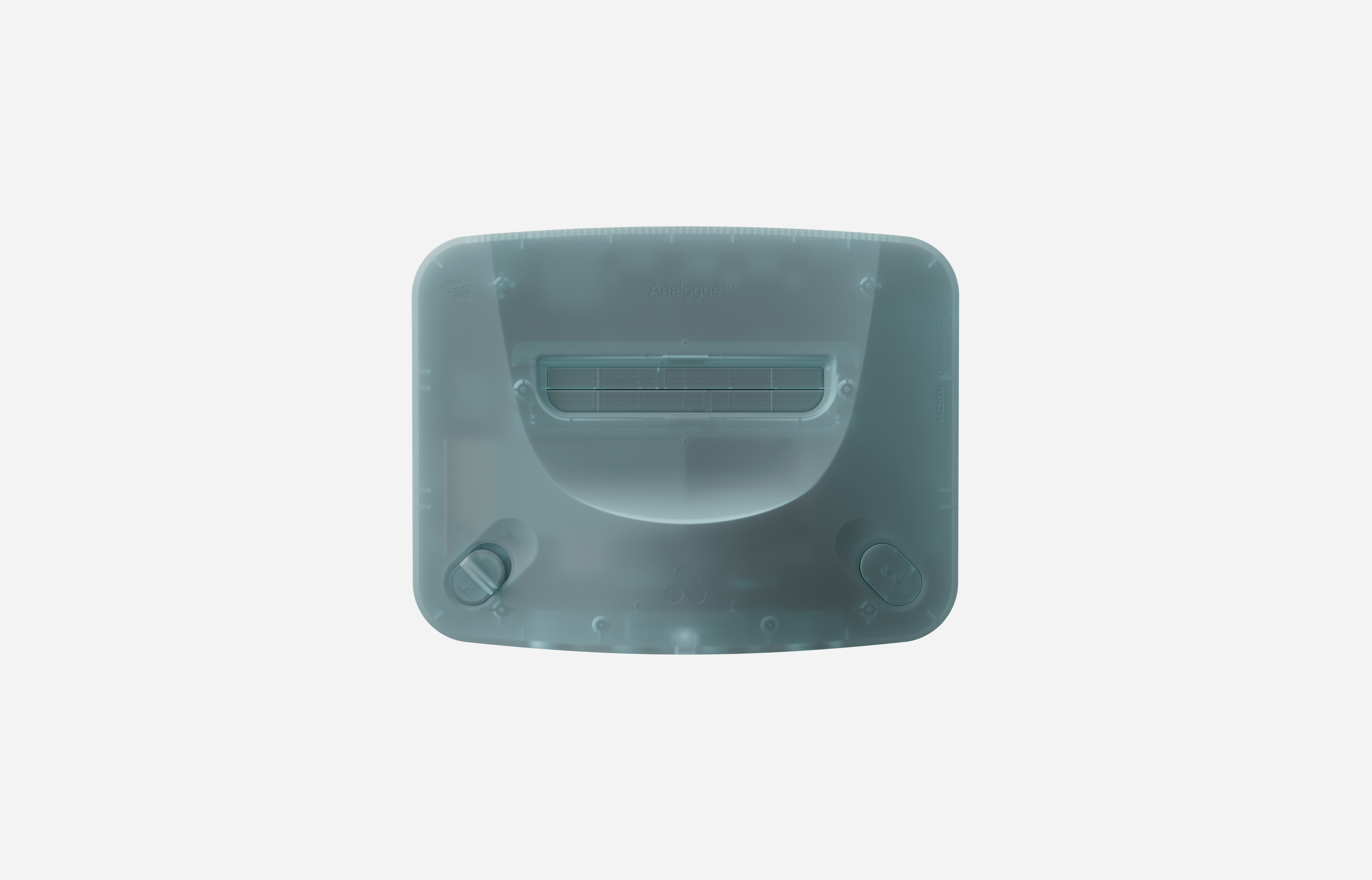 Analogue 3D Prototype Ghost limited-edition console, translucent pale shell viewed from above