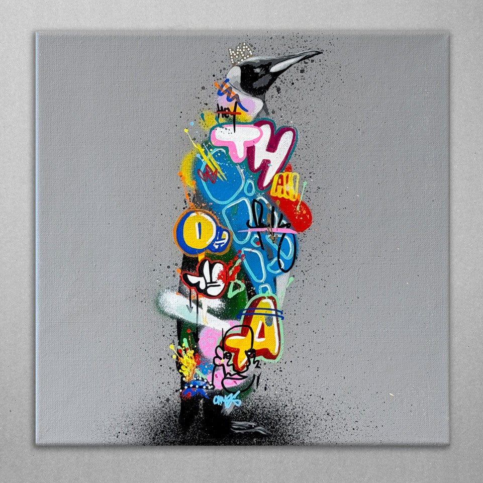 Martin Whatson, The Penguin, 2026 canvas shown by Vertical Gallery.