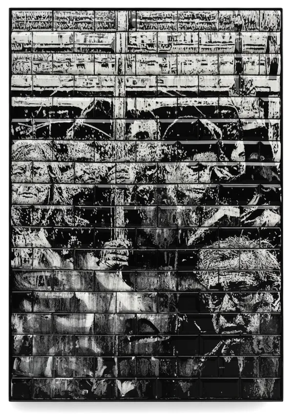 Platform Series #01 (2026) by Vhils: Glazed ceramic tiles.