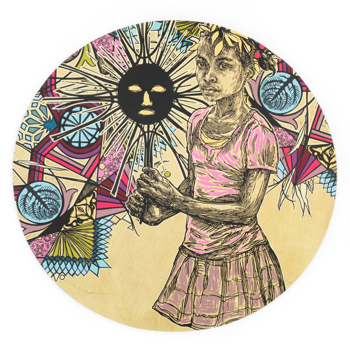 Edline and Shadow Puppet 2024 round screenprint